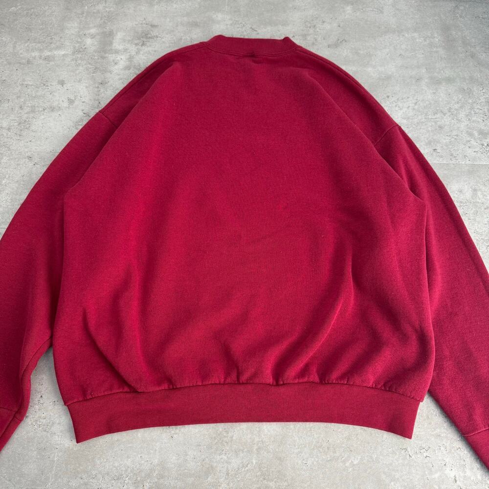 Vintage Blank Maroon Crewneck Sweatshirt Made in USA Mens Size XL - Picture 5 of 6